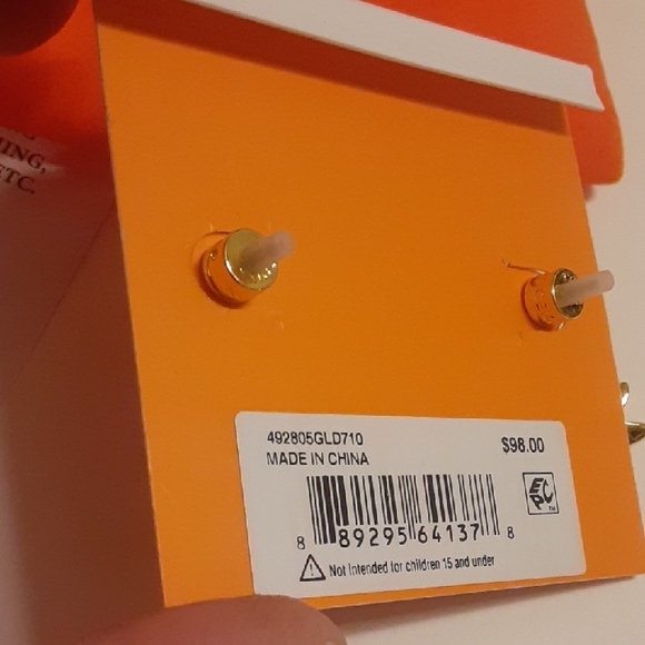 Kurt Geiger Bow and Rainbow Gold Accent Heart Earrings - Picture 10 of 17